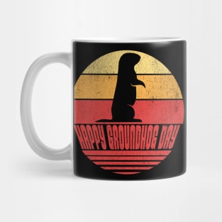 Retro Sunset Groundhog Day Mug